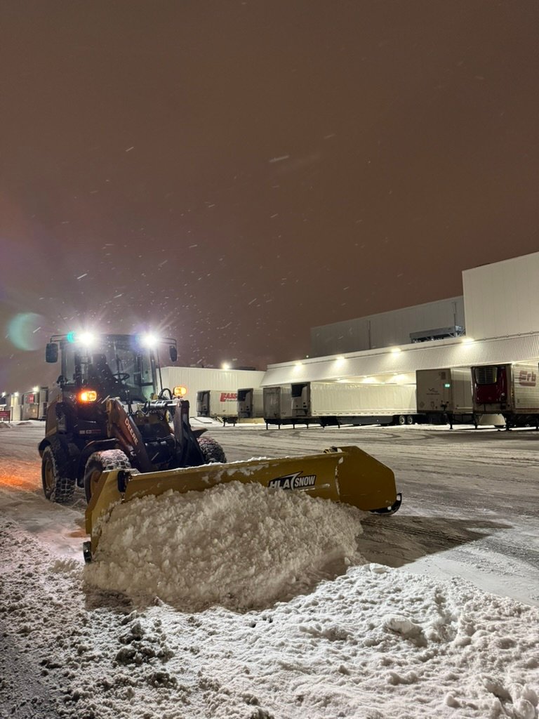 Commercial snow removal at loading dock